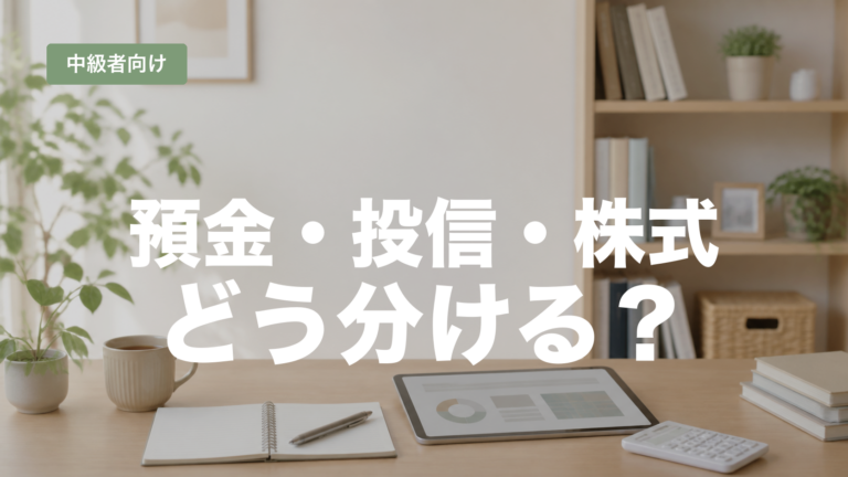 預金・投資信託・株式の割合を3つの基準で考える記事のアイキャッチ